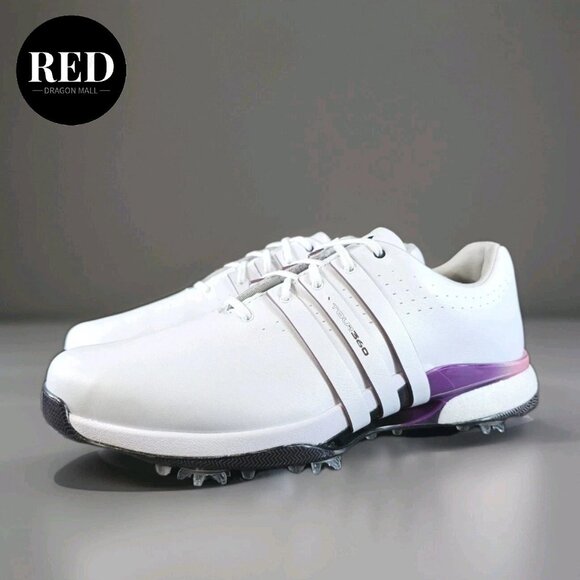 Adidas Tour360 24 Golf Shoes White Shadow Fig Black IE3366 - Men's Size 11 - Picture 2 of 15
